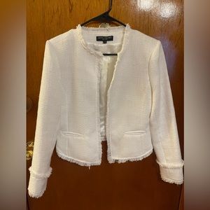 Central Park West white crop blazer